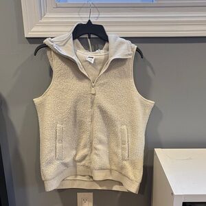 Cream Sherpa Zip-Up Vest